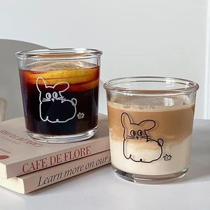 Copos de vinho desenho animado copo estampado caneca insere suco de suco de café xícara de café cafe de água clara xícaras de água de verão cerveja infantil canecas