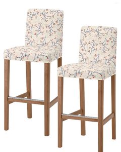 Chaves de cadeira Art Botânica Floral Plant Bar Banco elástico Protetor de assentos de encostamento curto para sala de jantar em casa