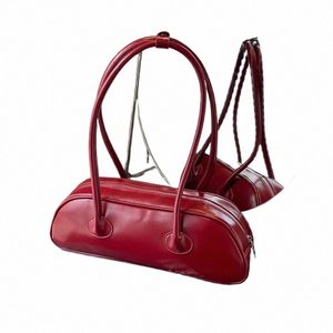 PU Классический стиль багет на плечах сумки на молнии сплошные простые универсальные сумки для Ladies 2024 Высококачественная Fi Hot Sale V9EB#