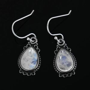 Orecchini semplici cadute d'acqua forma 8x11mm Moonstone 925 Orecchini a pennaglie d'argento Donne Gioielli dropshipping all'ingrosso