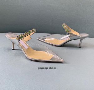 Высококачественные летние женские тапочки сандалии модельер дизайнер Gem Water Diamond Series прозрачный цвет бриллианта с коробкой 358618278