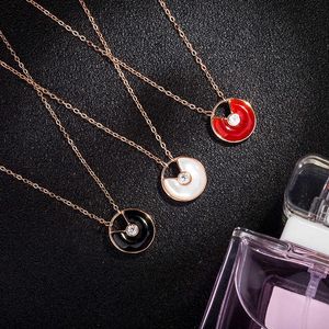 High Quality Luxury Necklace S925 sterling silver niche design protective circular letter symbol necklace internet trendy brand small fragrance womens collarbon