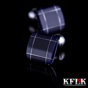 Links Kflk Jewelry Fashion Shirt gemella per maschili per cuffie per cuffie per cuffie per cuffie per cuffie Blue di alta qualità Abotoaduras Gemelos Ospiti