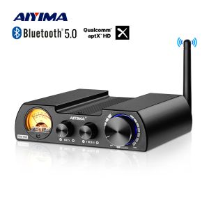 アンプAIYIMA A08 Pro TPA3255 Bluetooth 5.0 Power Amplifier 300WX2 VUメーターAmplifyステレオオーディオアンプスピーカーホームアンプアンプフィリフィードル