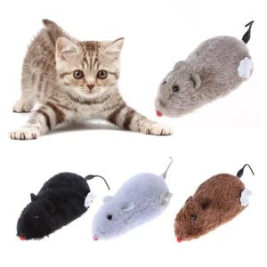 Toys 1PC Mouse Toy Clockwork Plush Mouse Toy for Cat Kitten Interactive Spela Toy Mechanical Motion Rat Pet Cat Products