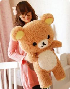 Bambole 55 cm kawaii gigante rilakkuma rilassato orso carino da 55 cm cuscinetto morbido peluche bambolo ottime regali per bambini per ragazzi decorazioni per la casa