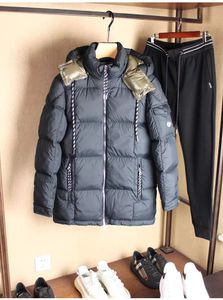 Monclairer Mariveles Chest Embroidery Badge Mens Down Jacket Arm Pocket Pocke Pocket Hat Colored Drawstring Men Down Jacket