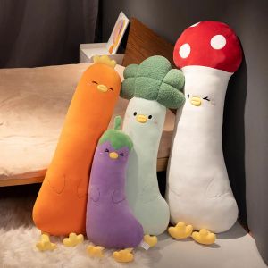 Куклы гигантские творческие мультфильмы овощи куриная плюшевая длинная подушка игрушка милые фаршированные животные растения грибные морковные плюши подушка