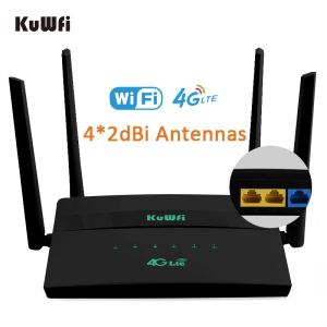 Router kuwfi 300mbit / s 4G LTE Router Wireless Router mit SIM -Karte Home Hotspot 4G WiFi Router RJ45 Wan Lan WiFi Modem Support 32 Benutzer