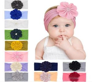 12 kolorów Baby Girl Nylon Flowerband Fashion Miękka cukierka Kolor Bohemia Bow Girl Infant Hair Akcesoria Opaska 9951143