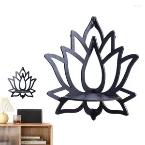 Dekorativa plattor Lotus Flower Crystal Shelf Corner Display Rack Multifunktionell arrangör Flytande vägghyllor Retro Decor Accessories