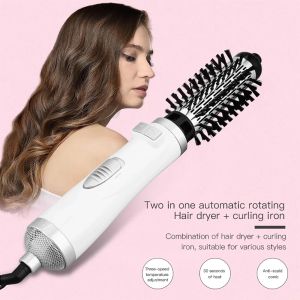 乾燥機回転床髪のヘアドライヤーコンコームストレートニングブラシ2 in 1サロンブロワー多機能スタイリングツールストレートとカーラー