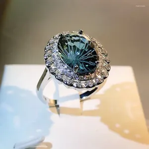 Кластерные кольца синее женское кольцо топа натуральный фейерверк Стоун тикток живой источник