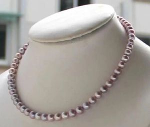 Collane Nuova AAA genuina Akoya Lavender Pearl Necklace 14k Eapte gioielleria raffinata gioielleria.