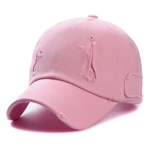 Streetwear alla moda hip hop hop indossato cappuccio per buco per donne uomini arancione viola lettere estate cappellino gorras hombre rotto cappello