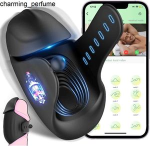 3 in 1 App kontrollierte verstellbare Hände kostenlos männlicher Masturbator Penis Vibrator Trainer Stimulator Männer Masturbatoren Vibratoren