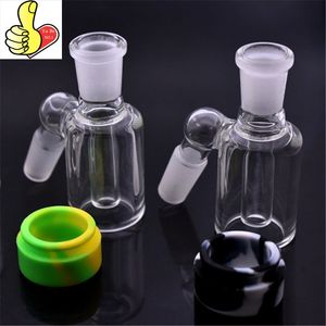 Großhandel Shisa Mini Glass Ash Catcher mit farbenfrohen Silikonbehälter Jar für Wasser Bong Glas Bongöl Rig zum Rauchen von Rohren