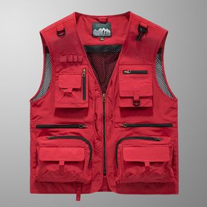 Foreign trade men's three-dimensional multi-pocket work vest casual photography fishing breathable mesh director outdoor vest