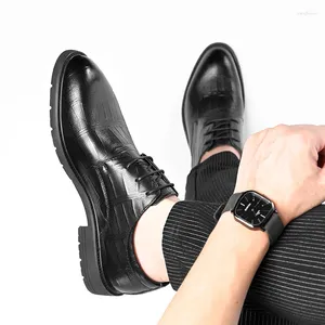 Casual Shoes Luxury PU Leather Fashion Men Business Dress Oxford Loafers Black Formal Wedding Brogue Gentleman 2024