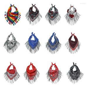 Harvor Rhinestones Bandana Head Scarf Turbans For Women Male Soft Headscarf Wrap With Blinging Tassels Y1ua