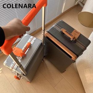 Luggage COLENARA 20"24"26"28 Inch Rolling Luggage New Aluminum Frame Business Trolley Case Universal Boarding Box with Wheels Suitcase