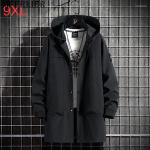 남자 트렌치 코트 플러스 크기의 긴 바람막이기 스프링 코트 남자 8xl 9xl 의류 섹션 재킷
