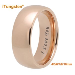 Bands iTungsten 4mm 5mm 6mm 7mm 8mm 10mm I Love You Ring Men Women Tungsten Wedding Band Shiny Polished Comfort Fit