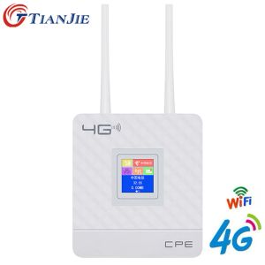 ルーター4G LTE CPE WIFIルーターブロードバンドロック解除3GモデムモバイルホットスポットWAN/LANポートSIMカードスロット付きデュアル外部アンテナゲートウェイ