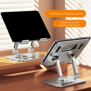 Standlar katlanabilir cep telefonu tutucu 360 derece döner oyuk cep telefonu tablet raf yüksekliği, iPad için ayarlanabilir tablet tutucu masası