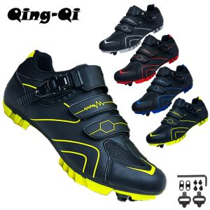 履物QQ568クラシックメンズMTB SPD CLEATSサイクリングシューズSapatilha Ciclismo MTB Racing Speed Road Bike Sneakers for Men 3946