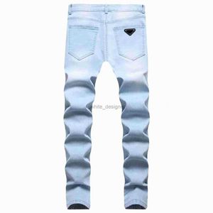 Designer Jeans for Mens 2024 Spring and Autumn New Man Casual Perforated Denim Youth Slim Fit Feet Elastic Pants Fashion pants