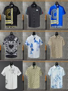 Kazablanka Yeni Yaz Kısa Kollu Tasarımcılar Bowling gömlekler Moda Renkli Çiçek Baskı Elbise Gömlek Adam Düzenli Fit Günlük İpek Gömlek M-3XL A4