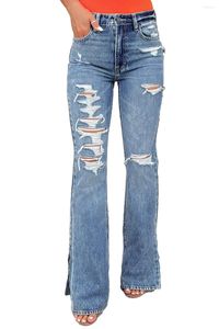 Jeans jeans primavera estate denim donna ansima cerniera femmina femmina americana retrò alta mamma strappata per le donne