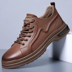 Casual Shoes Genuine Leather Men Lace Up Oxfords Soft Mens Sneakers Breathable Driving Zapatos Hombre