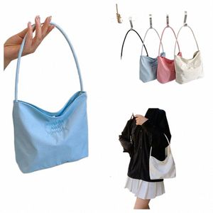 Torba na ramię nyl pod pachami worka koreańska haftowa o dużej pojemności torba na torebkę torebki kubełko Kobiety U0Y5#