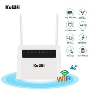 Yönlendiriciler 4G LTE Yönlendirici Yüksek Hızlı Kablosuz WiFi Yönlendirici Cat4 150Mbps Rj45 LAN Port ve SIM Kart Yuvası Desteği ile Yerleşik Pil 32 Kullanıcı