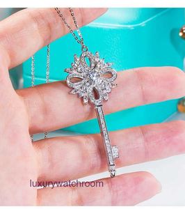 Luxury Tiffenny Designer Brand Pendant Necklaces S925 sterling silver snowflake key necklace light luxury temperament pendant fashionable and highend sweater