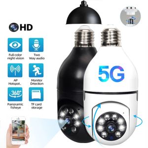 Cameras E27 Bulb Camera 5G wifi Surveillance Camera Full Color Night Vision Automatic Human Tracking Video Security Monitor