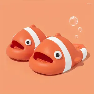 Slippers Men's Cute Clownfish Pillow Slides Casual Non Slip Open Toe Shoes For Indoor Outdoor Beach Shower Spring And Summer