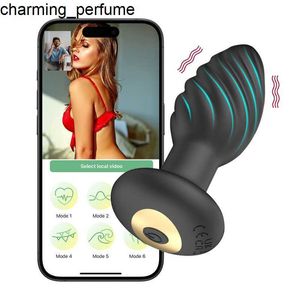 Thread Surface Design Silicone Anal Plug Butt Massager Prostate Vibrator Sex Toy For Men Women Remote APP Control Anal Plug To