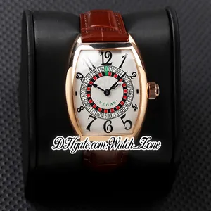 Vegas Edition Speciale Munegu 8880 Cal.sk Automatic Mens Watch White Dial Rose Gold Case Brown Leather Strap HSF 39.5mm Gents Watchzone Z34B