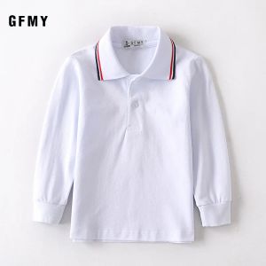 T-shirts GFMY New Boys Shirts Baby Boy Girl Cotton Blouse for Summer Children Clothing Kids White Shirts Stand Collar Handsome Shirt Tops