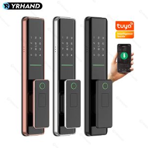 Controle Yrhand A1 Autolock Digital Electronic Ttlock Lock Biométrico Impressão digital Tuya WiFi Smart Door Lock Remote para Google Home AleAx