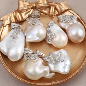 Necklaces 1pc Baroque Tail Pearl Pendant Irregular Shape Natural Freshwater Pearl Pendant Charms for Jewelry Making DIY Necklace Earrings