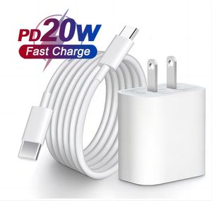 PD 20W Fast Charger US Plug för iPhone 15 14 13 Pro Max Plus Typ C till C laddare Adapter med kabel för iPhone iPad OEM -produkter