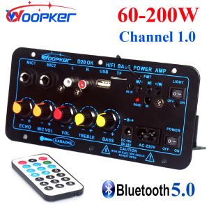 Förstärkare Woopker D20 Bluetooth Amplifier Board 60200W Subwoofer AMP för Home Audio/ Car/ Truck/ RV/ Camper USB FM Radio TF Player