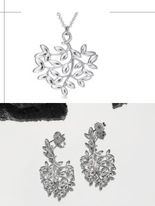 Projektantka liść żeńskie złote naszyjniki dla kobiet srebrna modna wisiorek zestaw mody biżuteria matka walentynkowa prezent dla dziewczyny akcesoria hurtowe prezenty