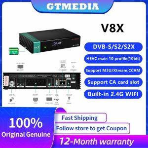 Odbiorniki GTMedia V8x DVBS/S2/S2X Satellite TV Odbiornik telewizji tak samo jak gtmedia v8 nova v8 honor v9 super v9 prime wbudowany wifi H.265 1080p FHD