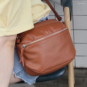 Shoulder Bags MESOUL Soft Genuine Leather Crossbody For Women Summer Girls Designer Handbags Small Female