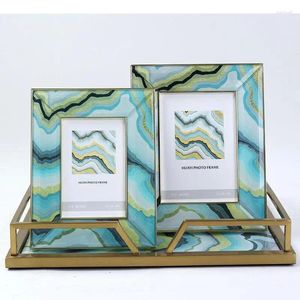 Frames Abstract Seascape Texture Po Modern Home Decor Metal Picture Frame Bedroom Bedside Table Family Portrait